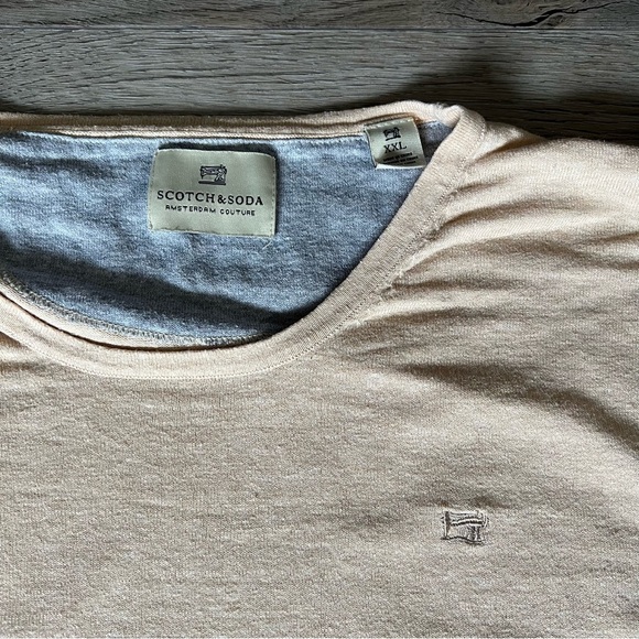 Scotch & Soda Men's Light Beige Crewneck Sweater - Picture 3 of 5